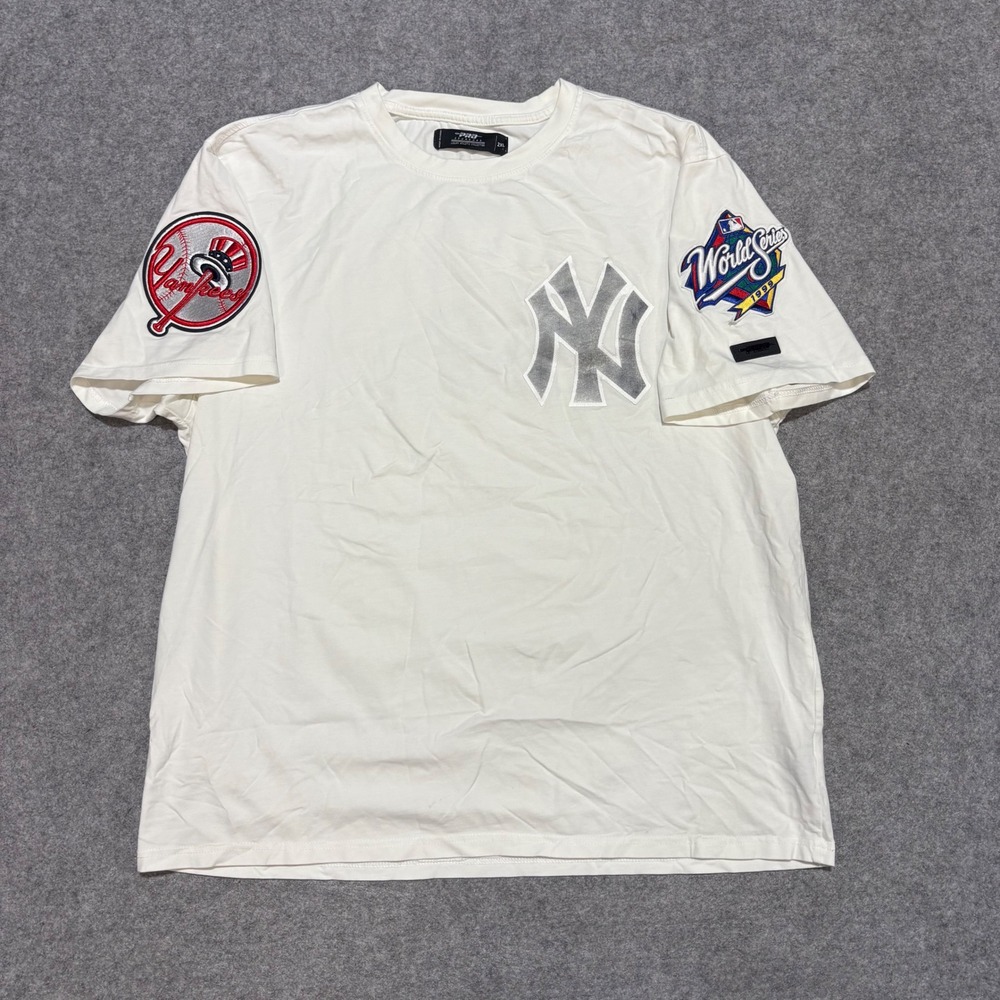 Pro Standard New York Yankees 1999 World Series Patch T-Shirt Cream Mens 2XL